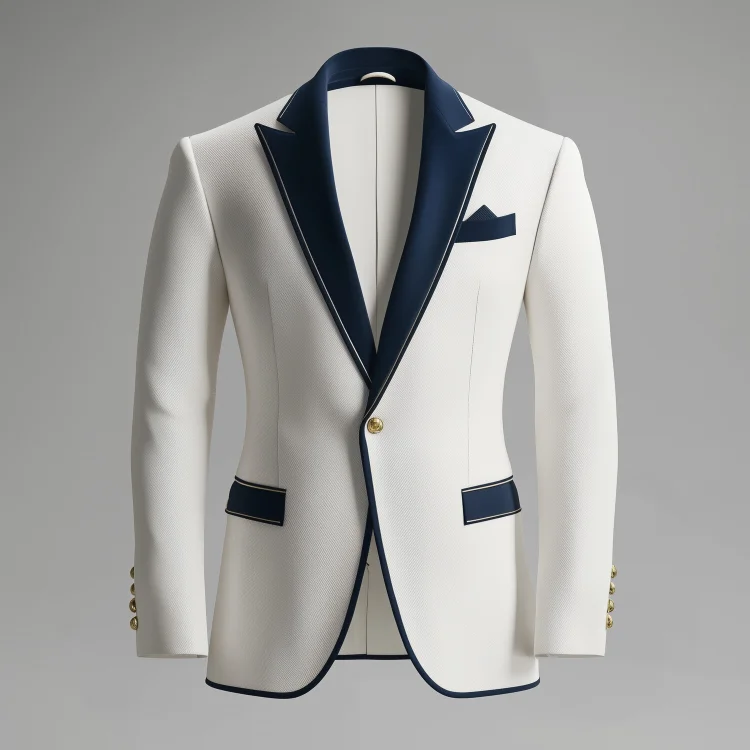 Okaywear Peaked Lapel Long Sleeve One Button Colorblock Blazer 