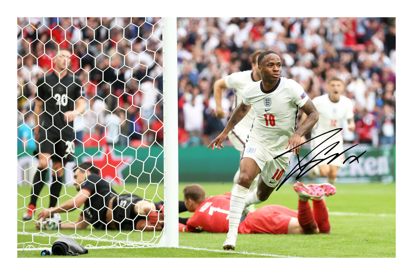 Raheem Sterling Signed A4 Photo Poster painting Print England Euro 2020 2021