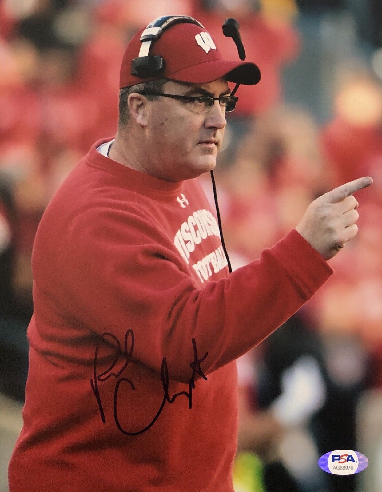 Paul Chryst Signed Autographed Wisconsin Badgers 8x10 Photo Poster painting Psa/Dna