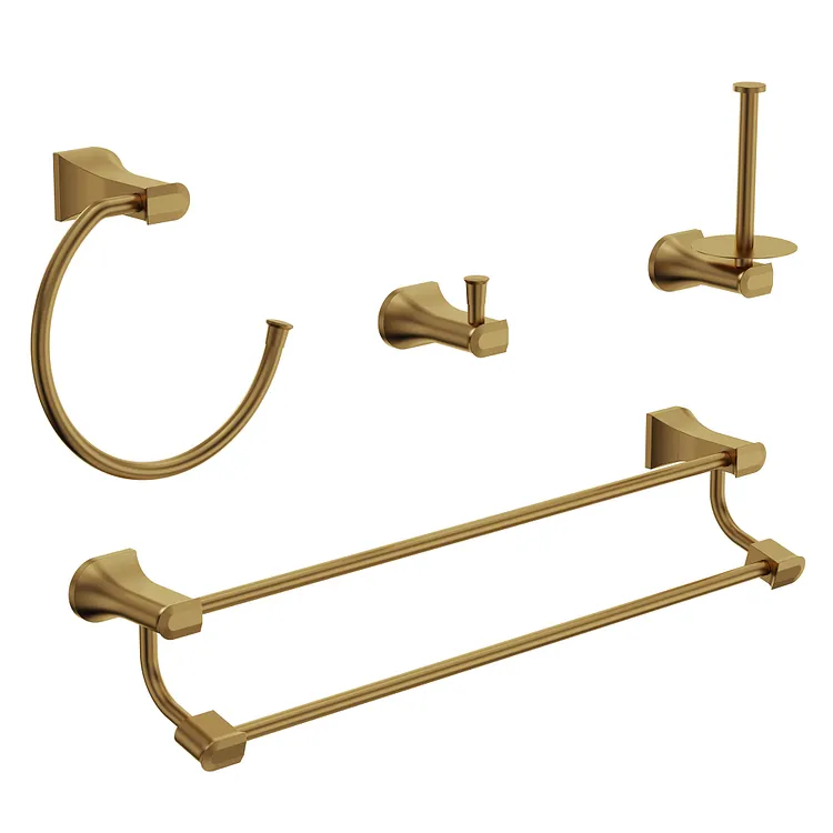 EVERSTEIN Modern 4-Piece Bathroom Hardware Set Brushed Gold