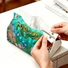 (24cm)Diamond Art Tissue Box Cover DIY PU Desktop Organizer Large(Turtle)