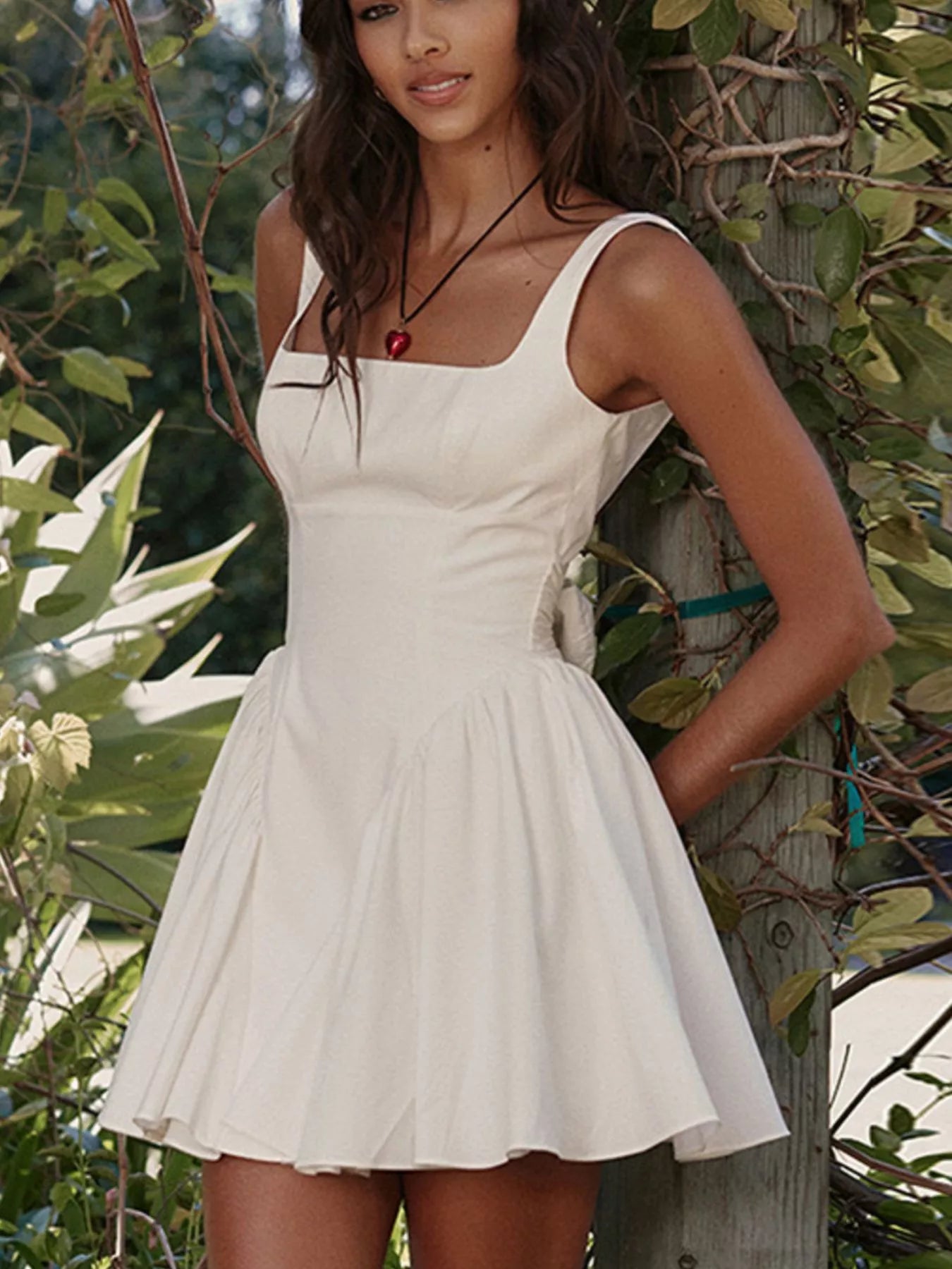 Backless Square Neck Mini Dress mysite idetrend