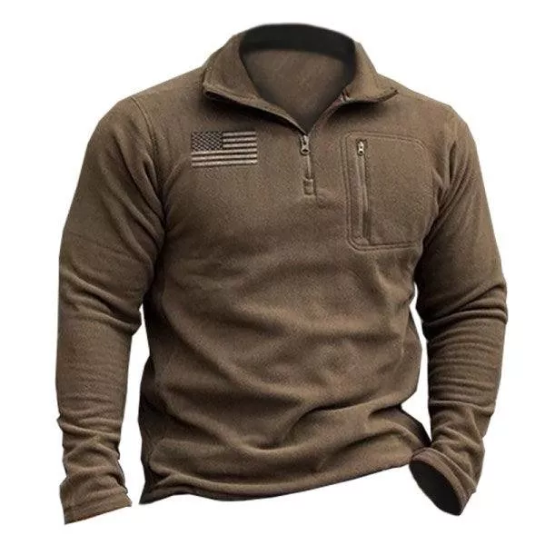 Men's Retro Casual Freedom Fleece Sweater