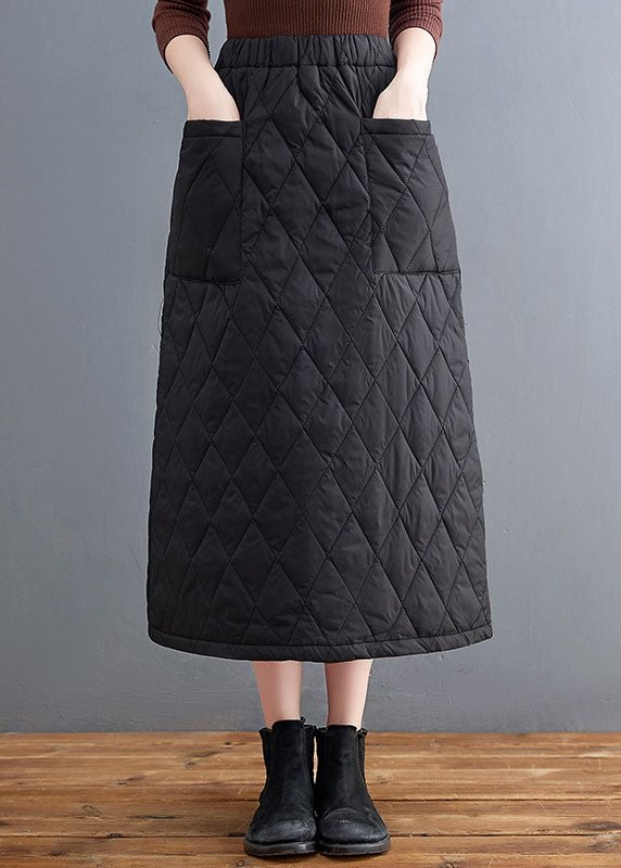 Bohemian Black Pockets Fine Cotton Filled Skirts Winter CK360- Fabulory