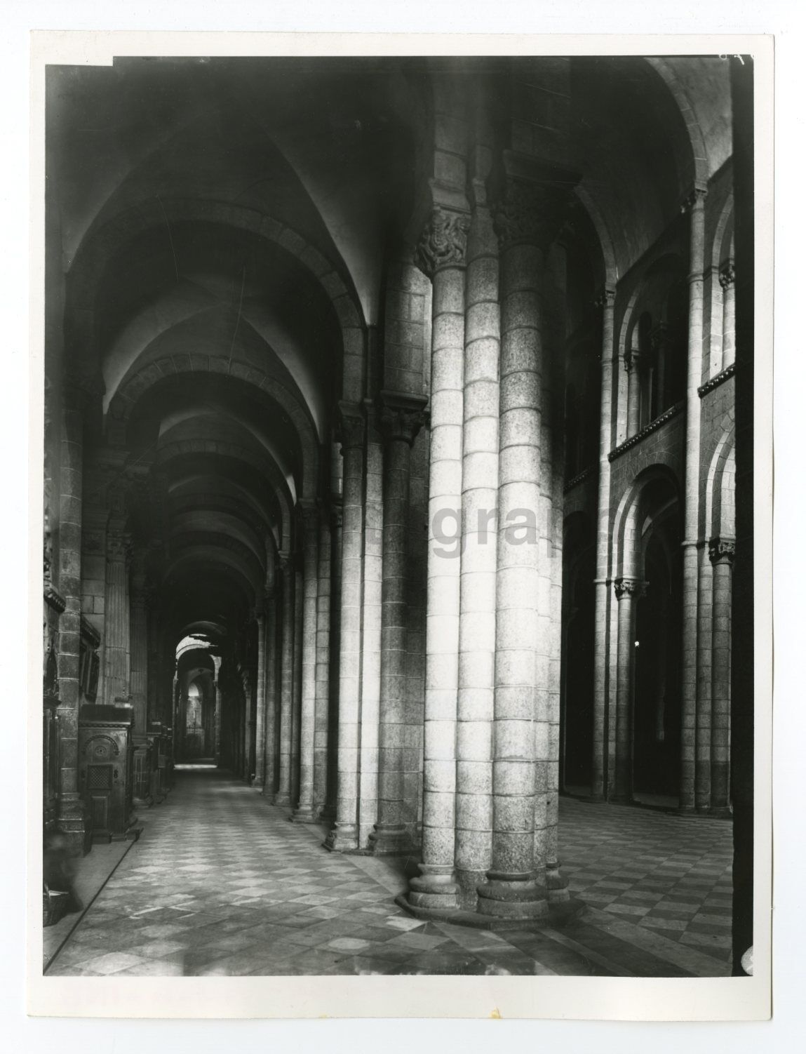 Spanish Architecture - Vintage Photo Poster paintinggraph - Santiago de Compostela Cathedral