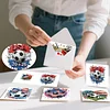 6Pcs Diamond Painting Football Greeting Card Set with Envelopes for Beginner Adult Holiday Gifts