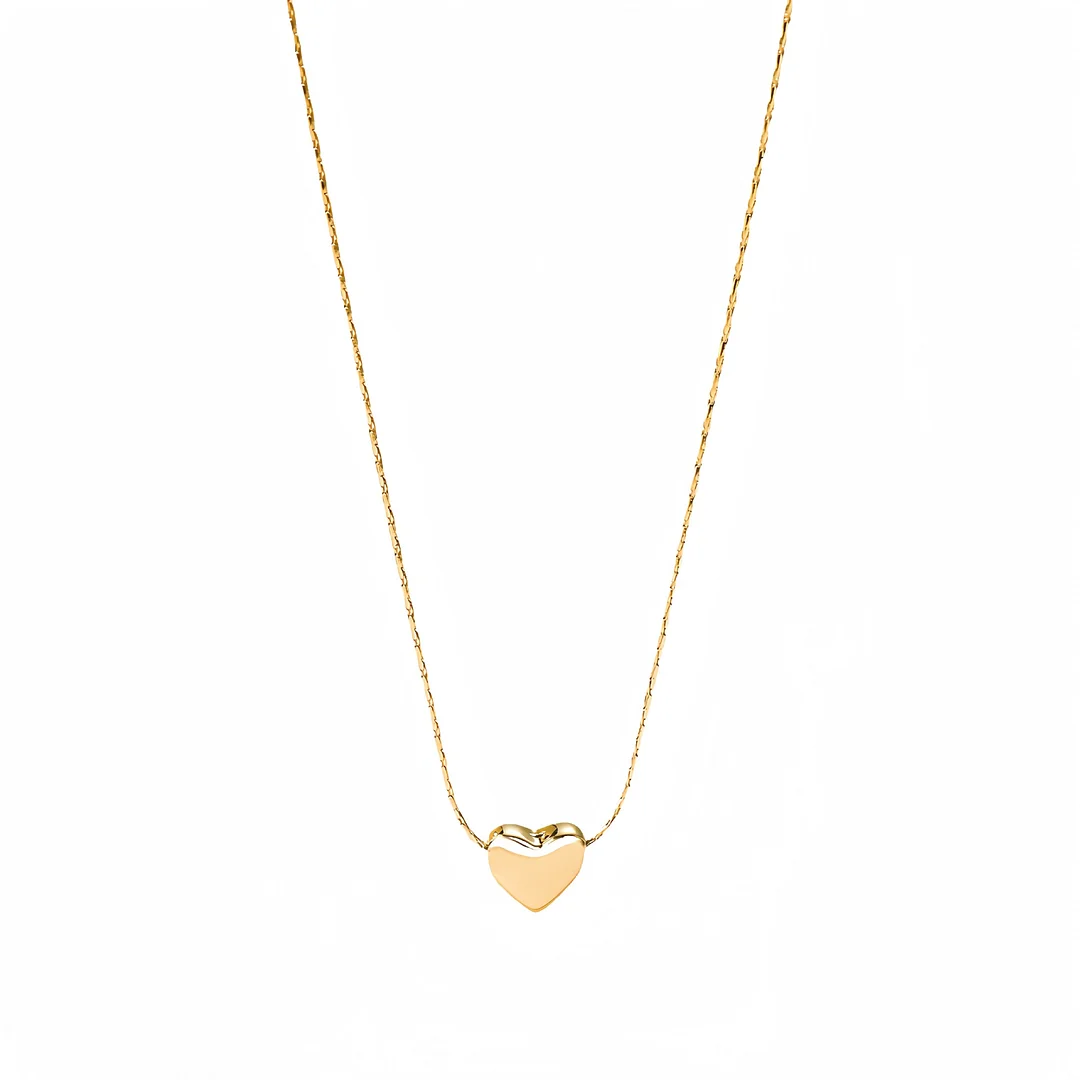 Retro French Style Heart Titanium Steel Necklace