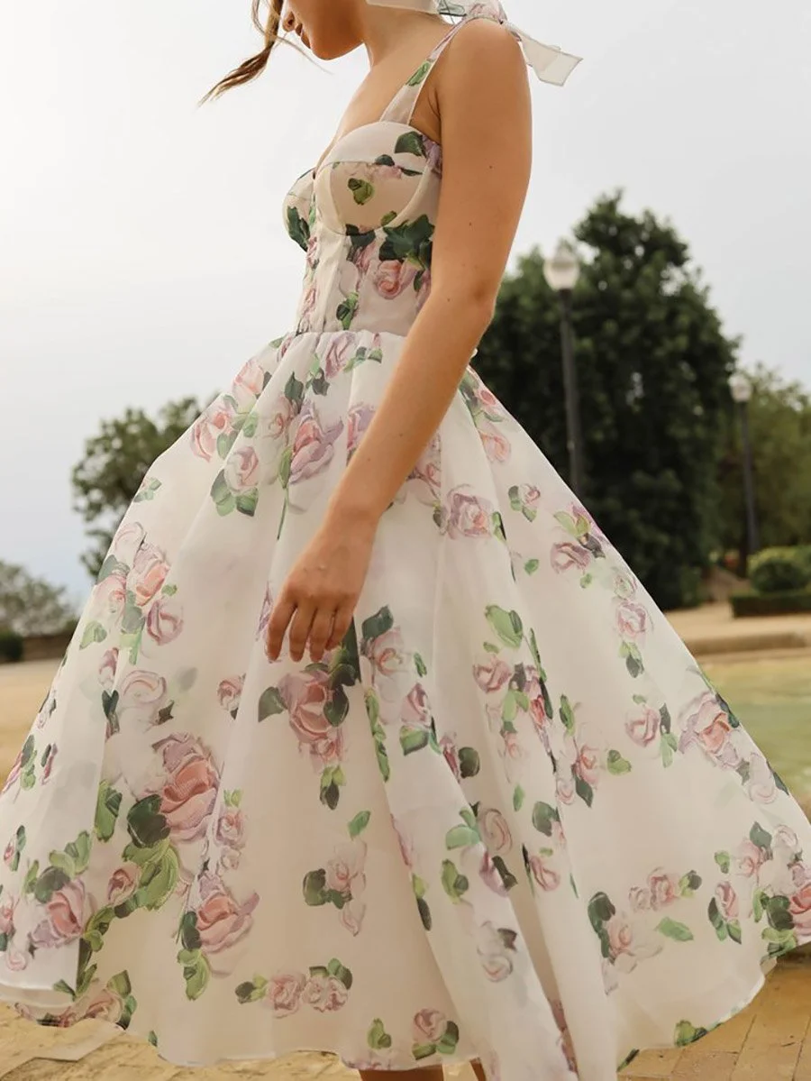 Mid-length floral party dress