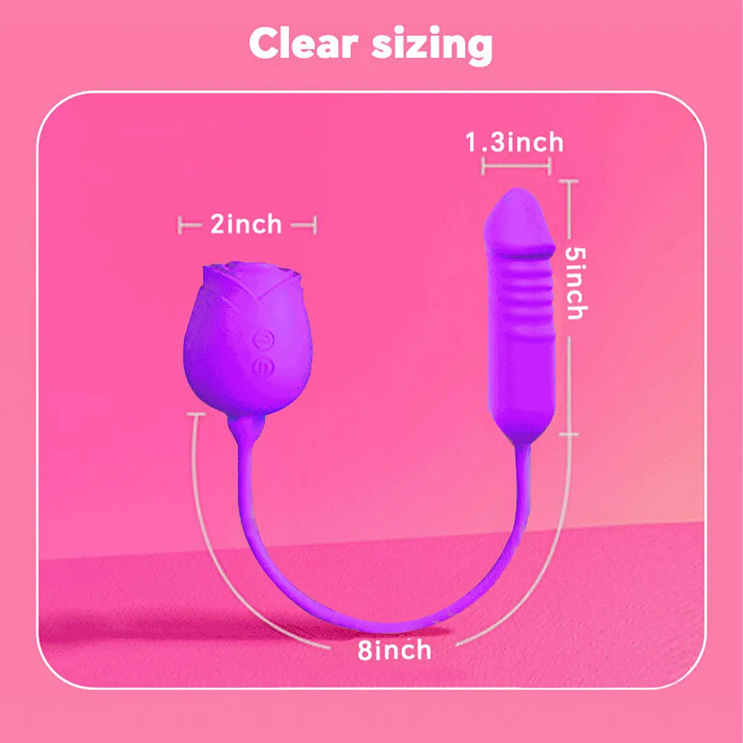 Upgraded Rose Clit Sucker & G-Spot Thrusting Vibrator