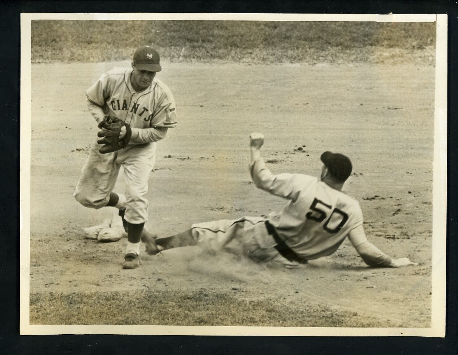 Bill Cissell & Jim Tobin 1938 TYPE 1 Press Photo Poster painting New York Giants Pirates