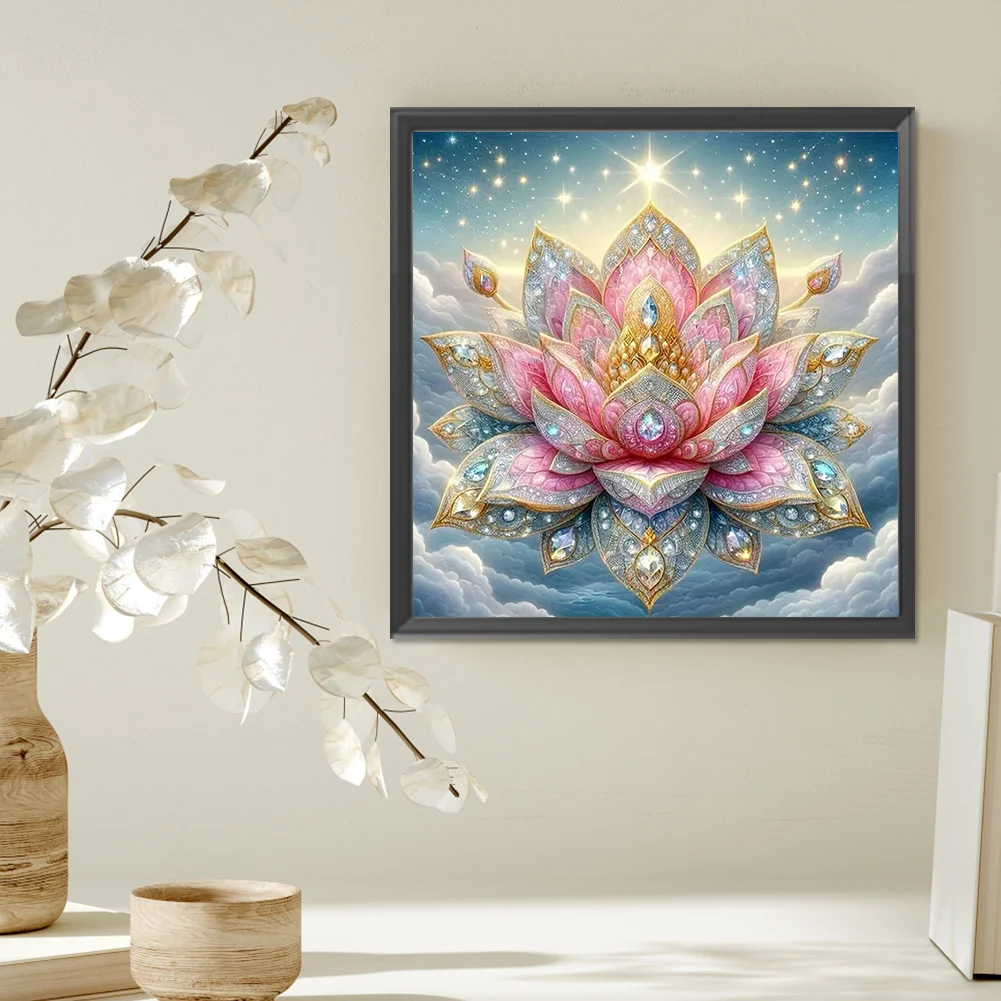 Partial AB Diamond Painting - Full Round Drill - Lotus(Canvas|50*50cm)