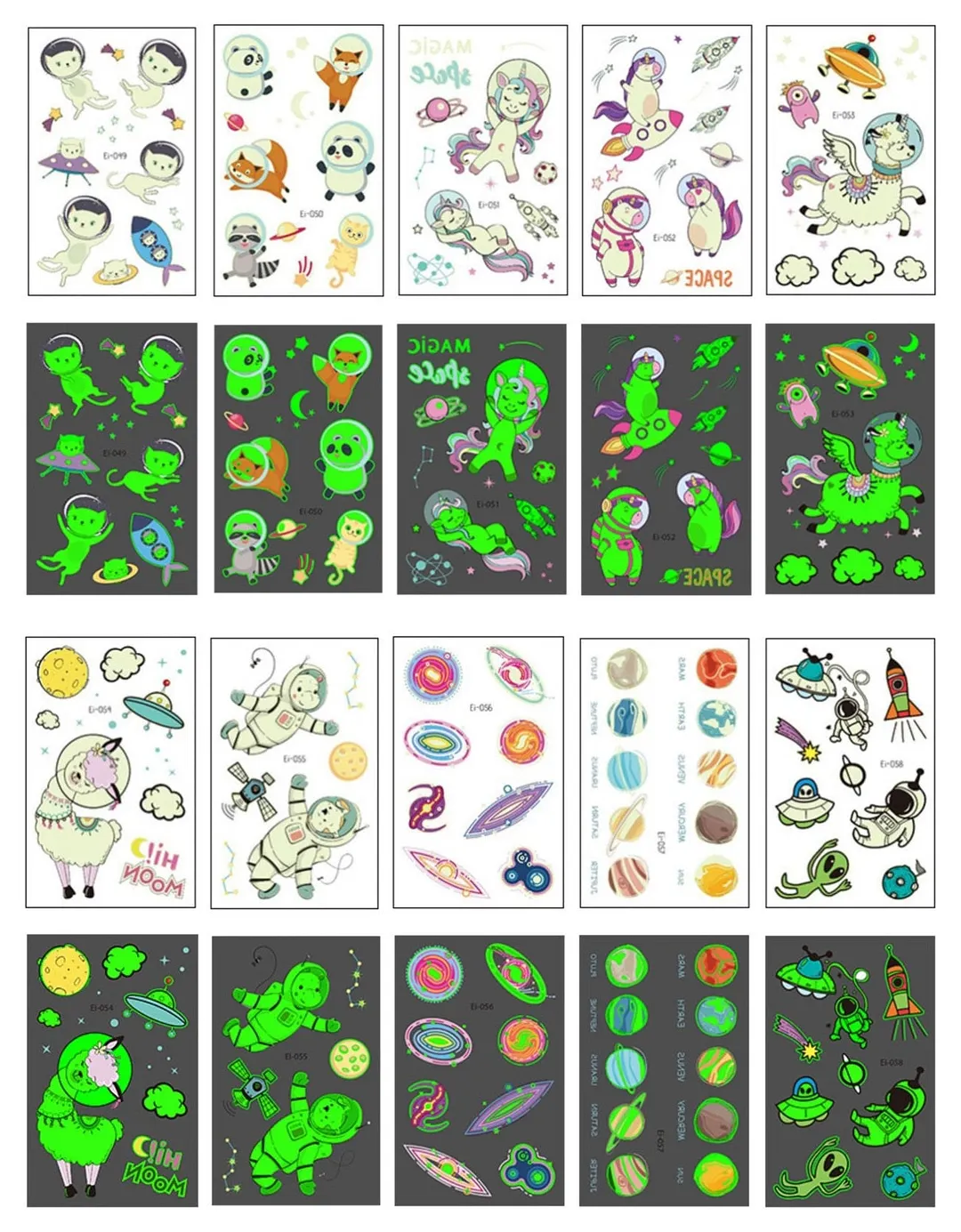 10-20pcs/set Colorful Halloween Skull Head Temporary Tattoo Sticker Child Adult Body Art Water Transfer Fake Tattoo for Face