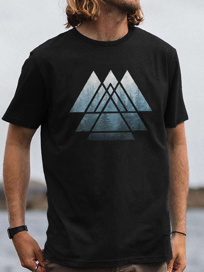 Fashion Printed Crew Neck Men's T-Shirt
