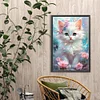 Diamond Painting-DIY Full Round Drill Flower Cat(40*60CM）