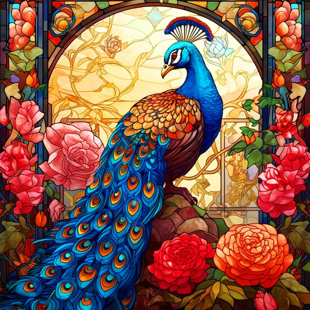 DIY Peacock 5D Diamond Painting Full Square/Round Drill Mosaic