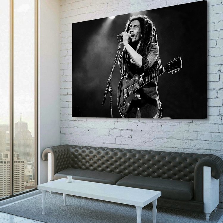 Bob Marley Concert Live Solo Canvas Wall Art