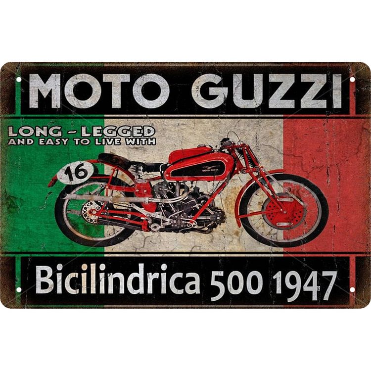 Motos Guzzi - Enseigne Vintage Métallique/Enseignes en bois - 20*30cm/30*40cm