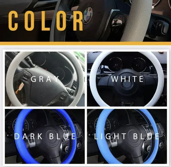 🔥Winter hot sale-48% discount-cool anti-slip silicone steering wheel protective cover