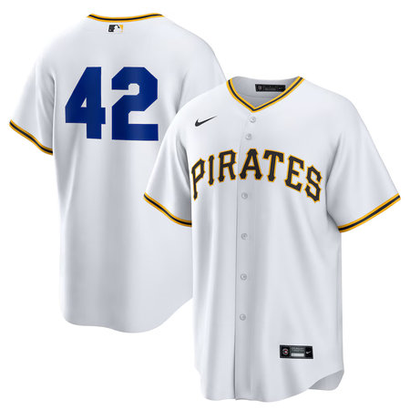 Men's Pittsburgh Pirates #42 Jackie Robinson Nike White Home 2025 Jackie Robinson Day Replica Jersey