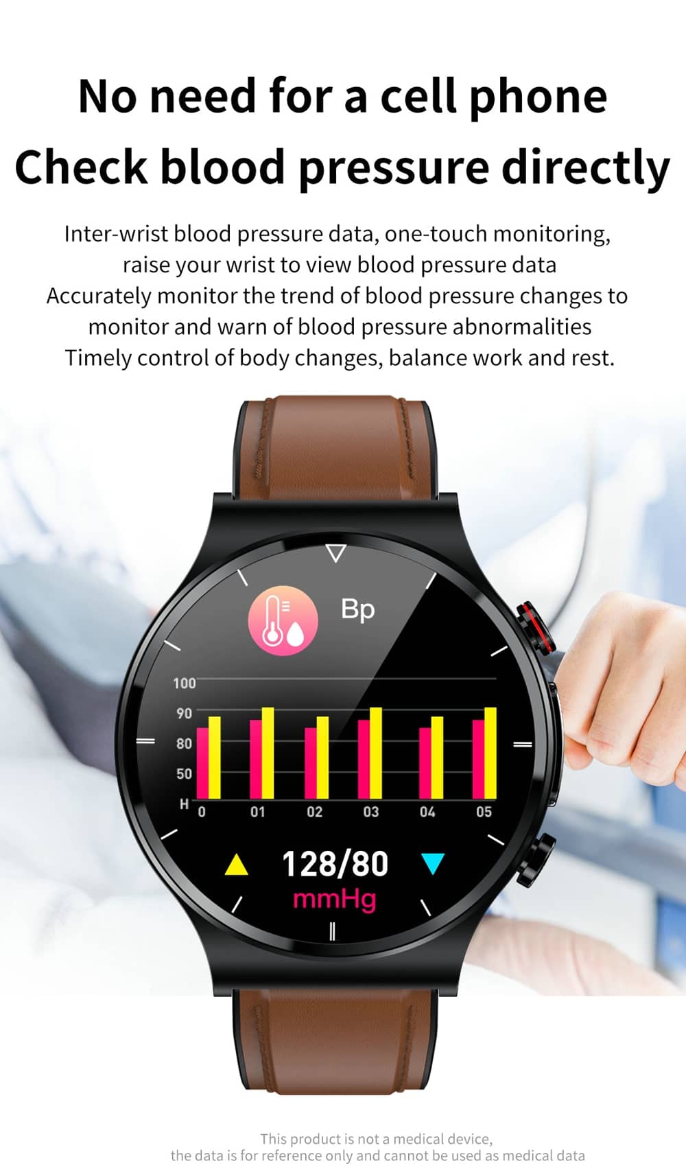 Findtime ECG Smart Watch with Blood Pressure Heart Rate Monitoring Body Temperature