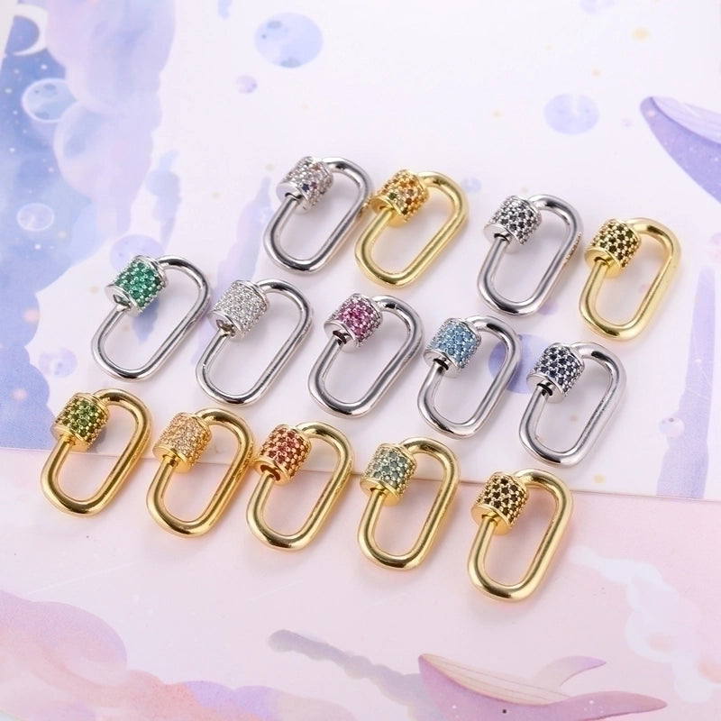 5 Pieces Minimalist Round Copper Plating Inlay Zircon 18k Gold Plated White Gold Plated Jewelry Accessories