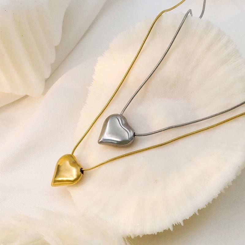 Elegant Minimalist Heart Shape 304 Stainless Steel Stainless Steel Necklaces