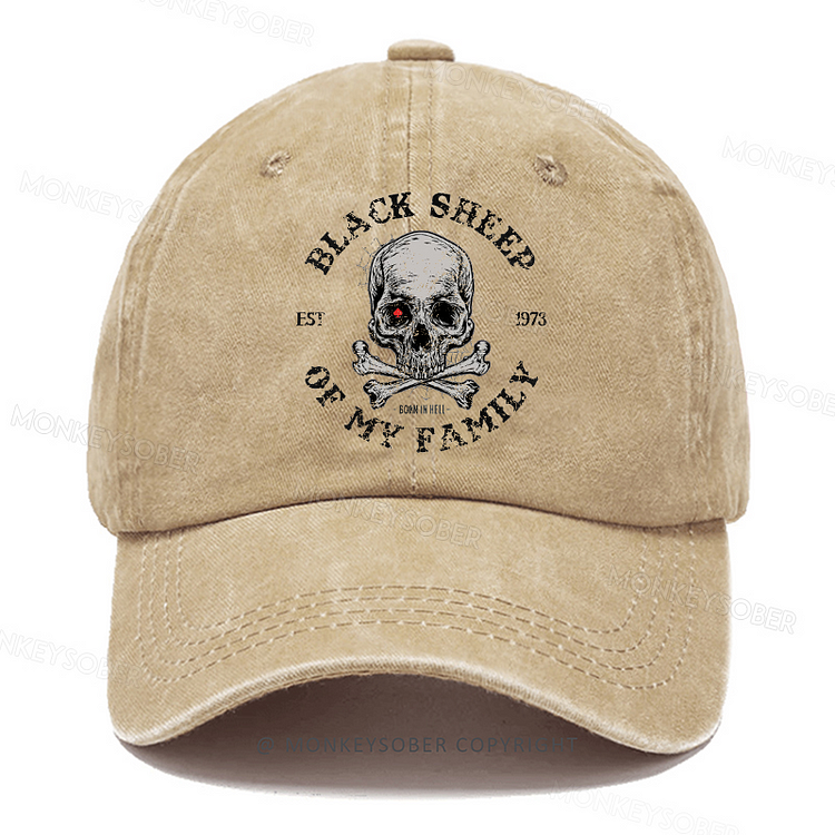Black Sheep Of My Family Washed Baseball Caps