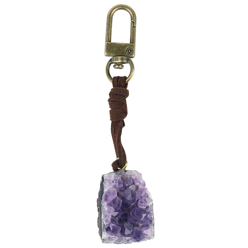 LuxCrystal Keychain - Authentic European & American Natural Mineral Stone,  Exquisite Crystal Key Fob for Bags 