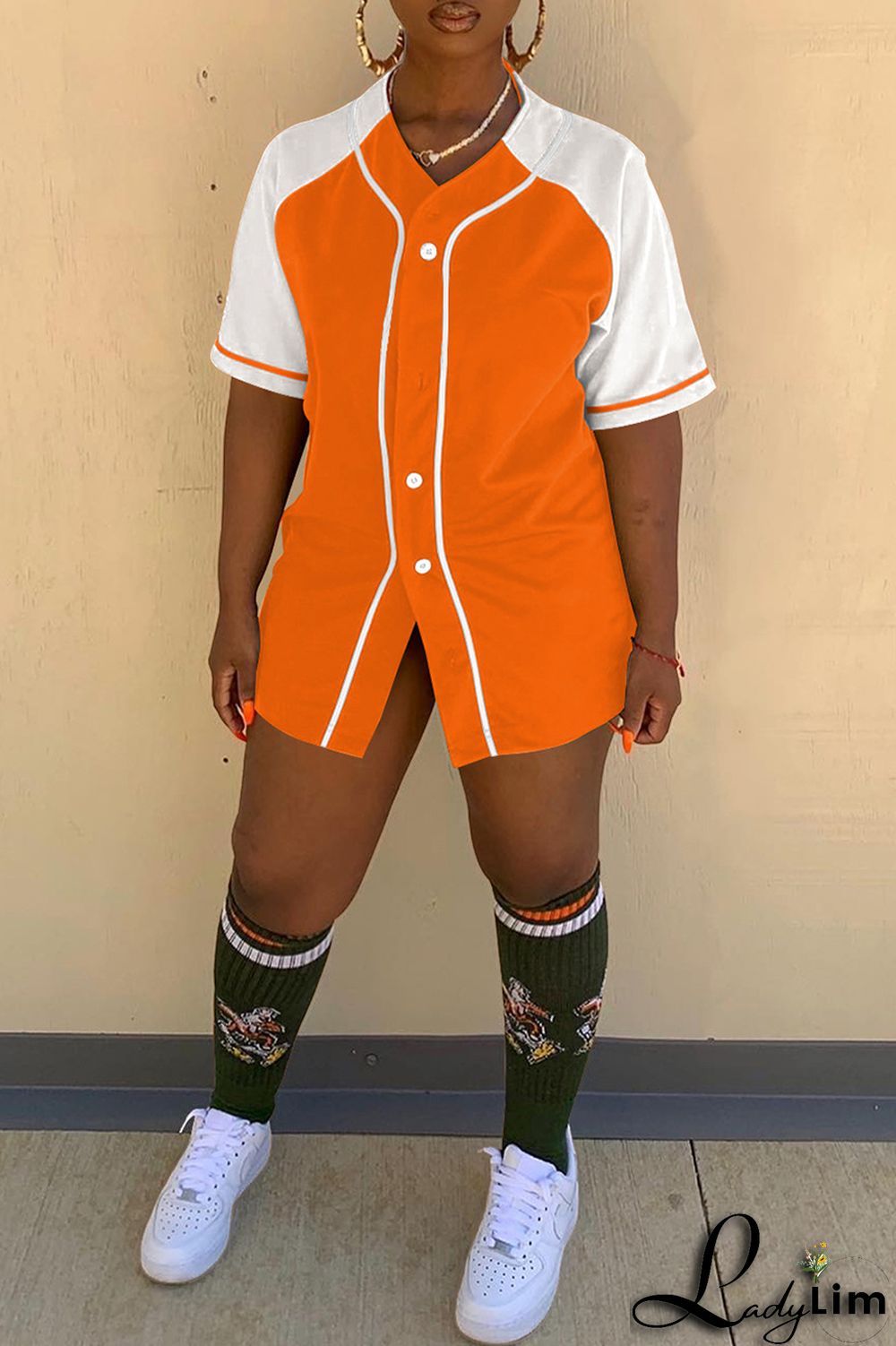 Black Fashion Casual Solid Split Joint V Neck Tops