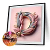 Diamond Painting-DIY Full Round Drill Feather Letter D