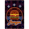 Neon burger - Panneaux en &eacute;tain m&eacute;tallique(20*30cm/30*40cm)