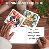 (US Only)12PCS DIY Xmas Pattern Rhinestone Diamond Art Mosaic Postcards for Celebrations