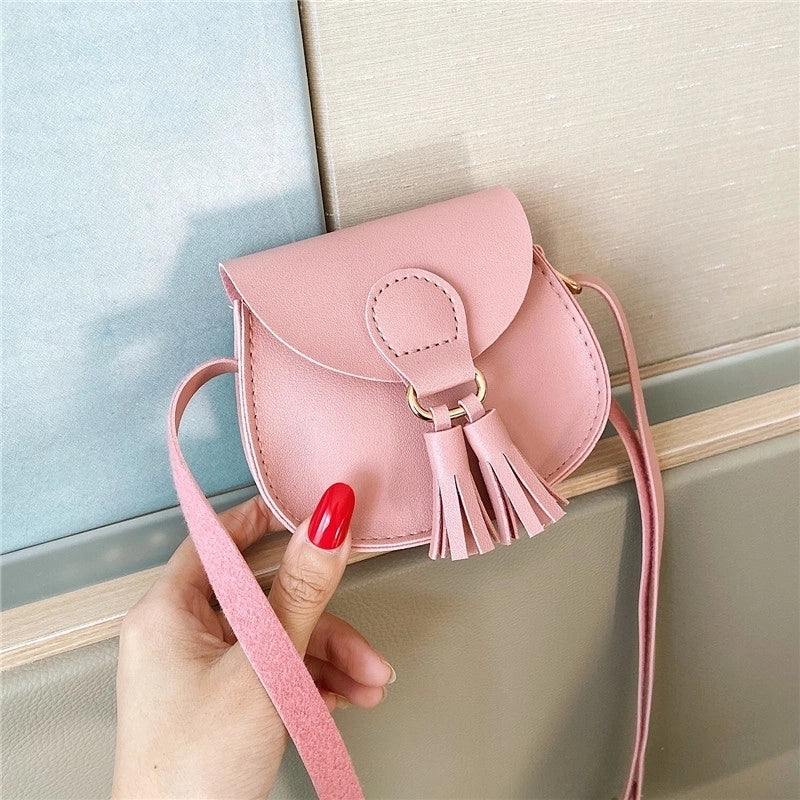 Women’s Mini Pu Leather Solid Color Fashion Round Magnetic Buckle Crossbody Bag