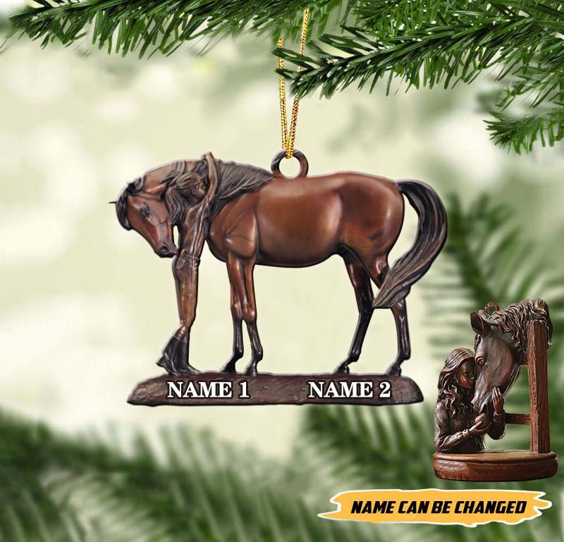 Horse And Girl - Personalized Christmas Acrylic Ornament
