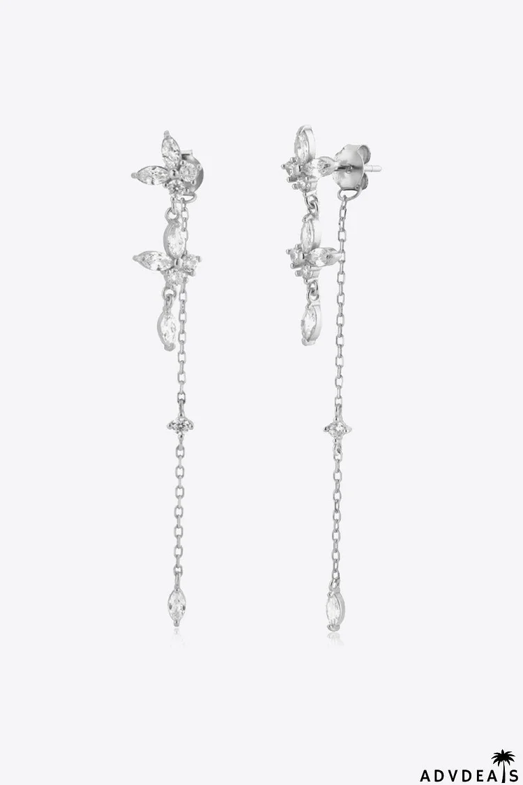 Inlaid Zircon 925 Sterling Silver Earrings