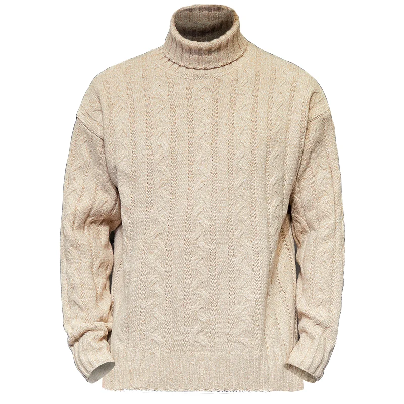 Men's Outdoor High Neck Knitted Sweater
