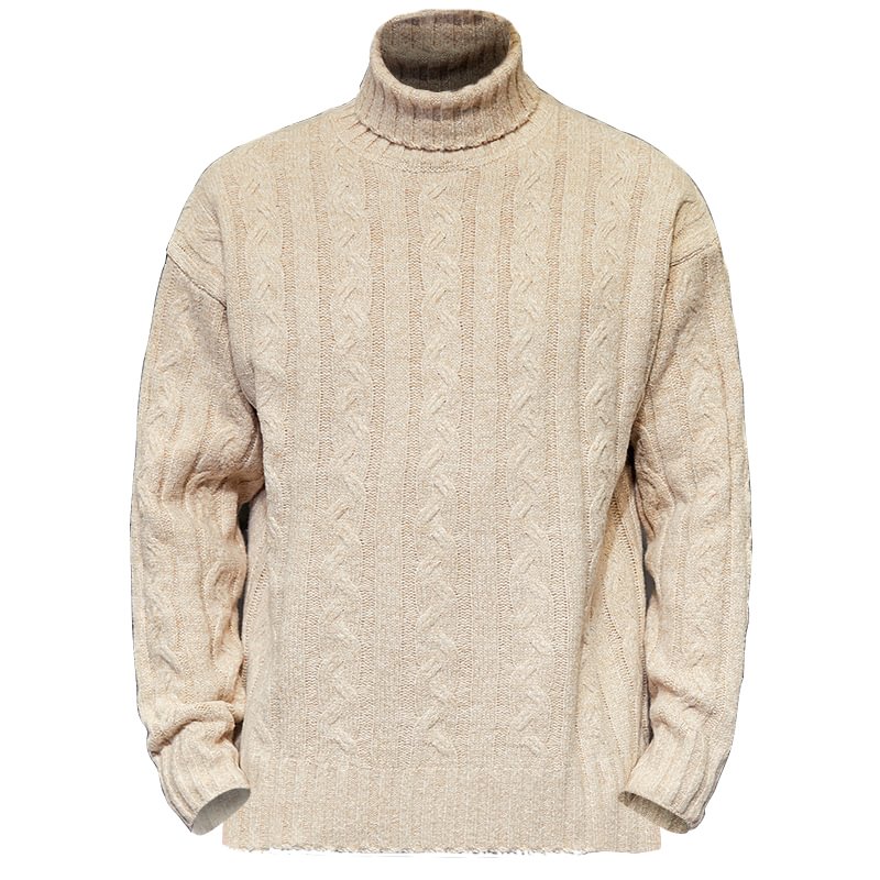 Men's Outdoor High Neck Knitted Sweater