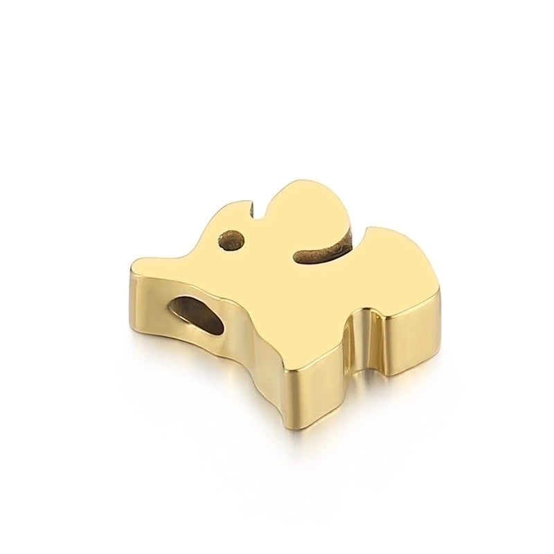1 Piece 12 * 8mm Stainless Steel 18K Gold Plated Elephant Spacer Bars