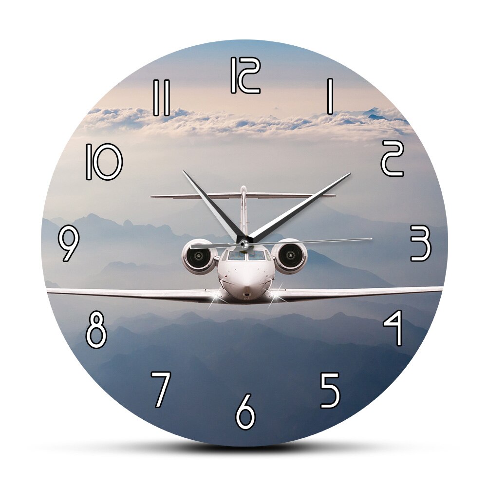 

Plane Flying Above The Cloud - Frameless Acrylic Wall Clock, 501 Original
