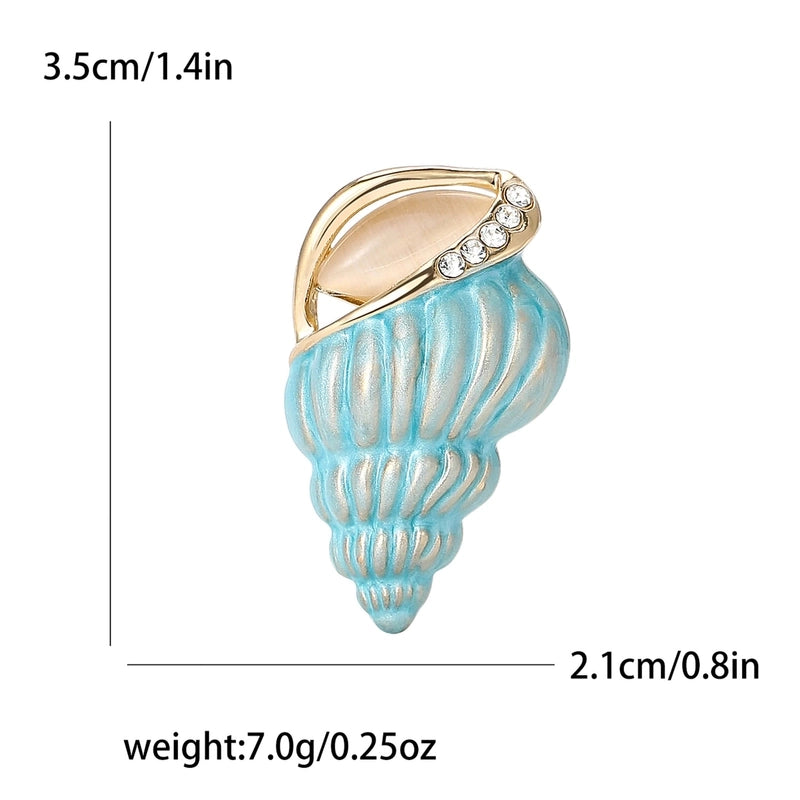 Vacation Marine Style Pin Conch Alloy Enamel Women’s Brooches