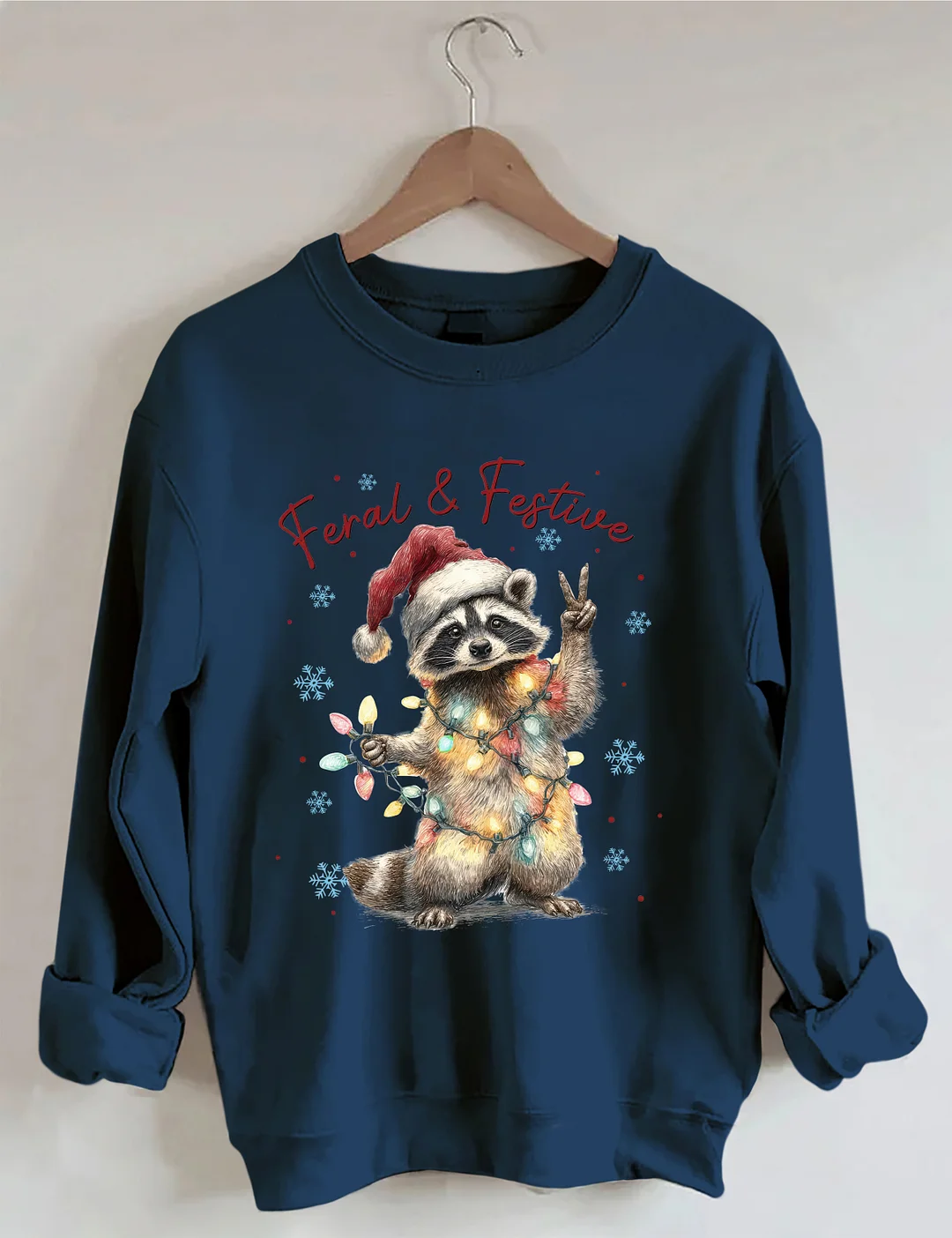 Feral And Festive Raccoon Sweatshirt