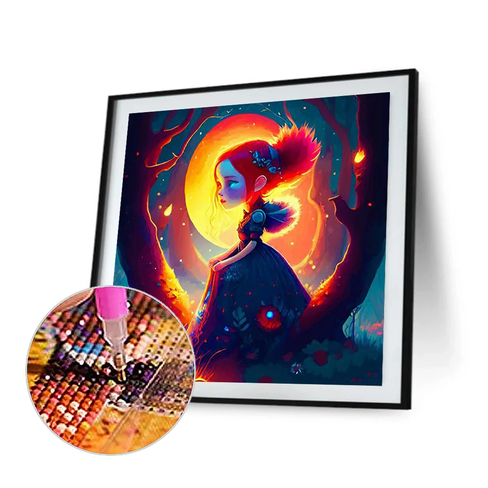 Full Round Diamond Painting 30*30cm - Little Girl