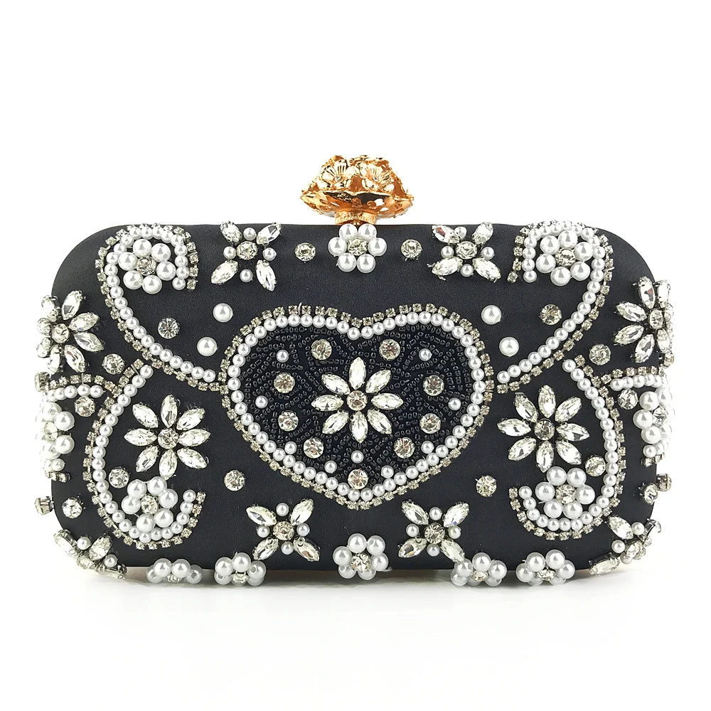 Fashion Evening Bag Handmade Beaded Diamond Clutch Bag