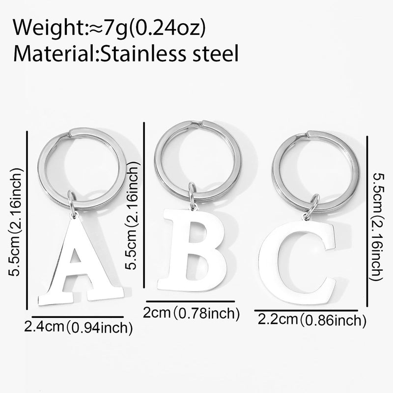 Basic Minimalist Letter 304 Stainless Steel Polishing Unisex Bag Pendant Keychain