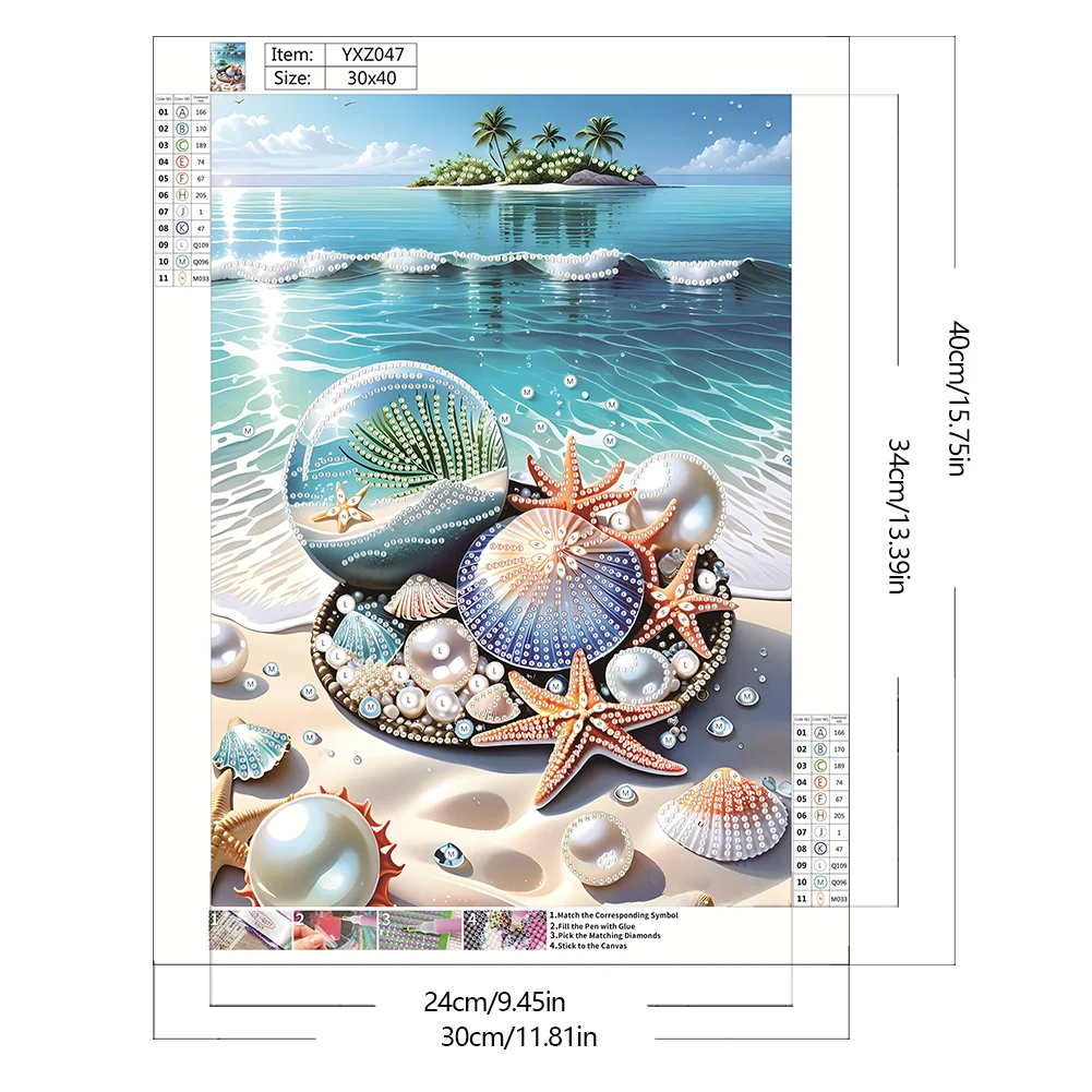 Diamond Painting - Partial Special Shaped Drill - Seashell(Canvas|30*40cm)