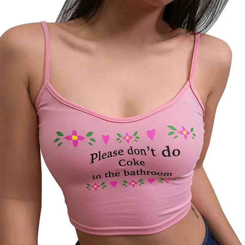 2020 Women Strappy Cotton Letter Print Tank Tops Vest Summer Sexy Short Crop Tops Camis Tees Tops Ladies