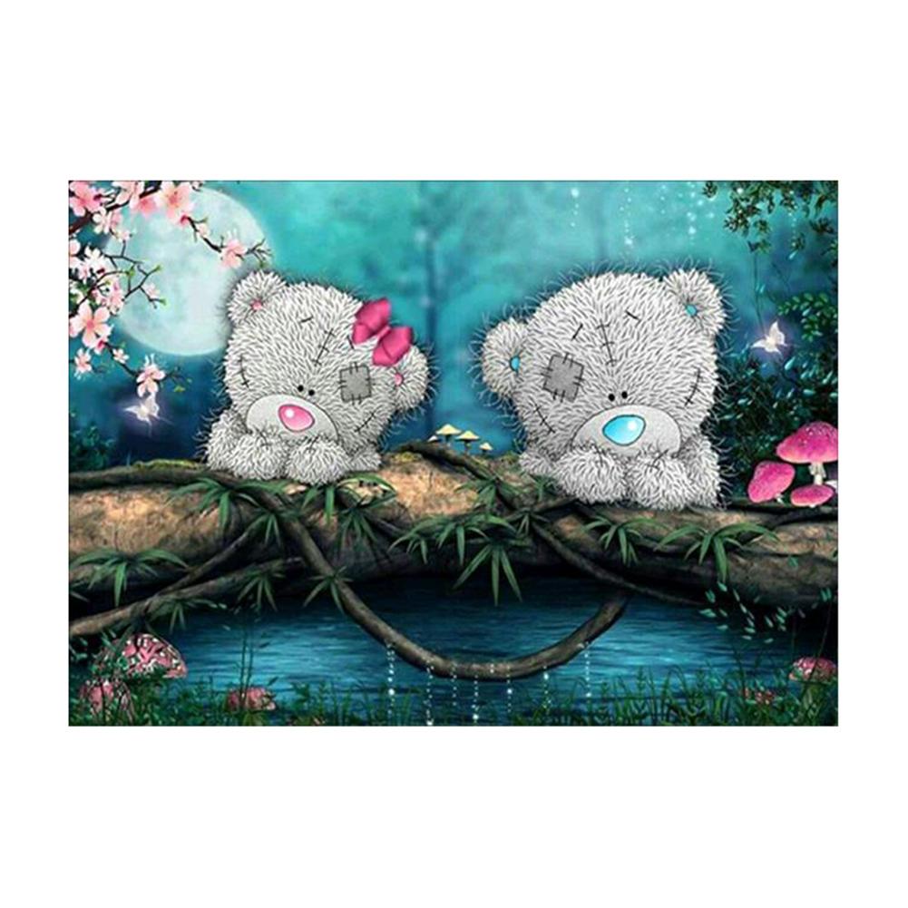 

40*30CM - 2 Bears ​ - Round Drill Diamond Painting, 501 Original