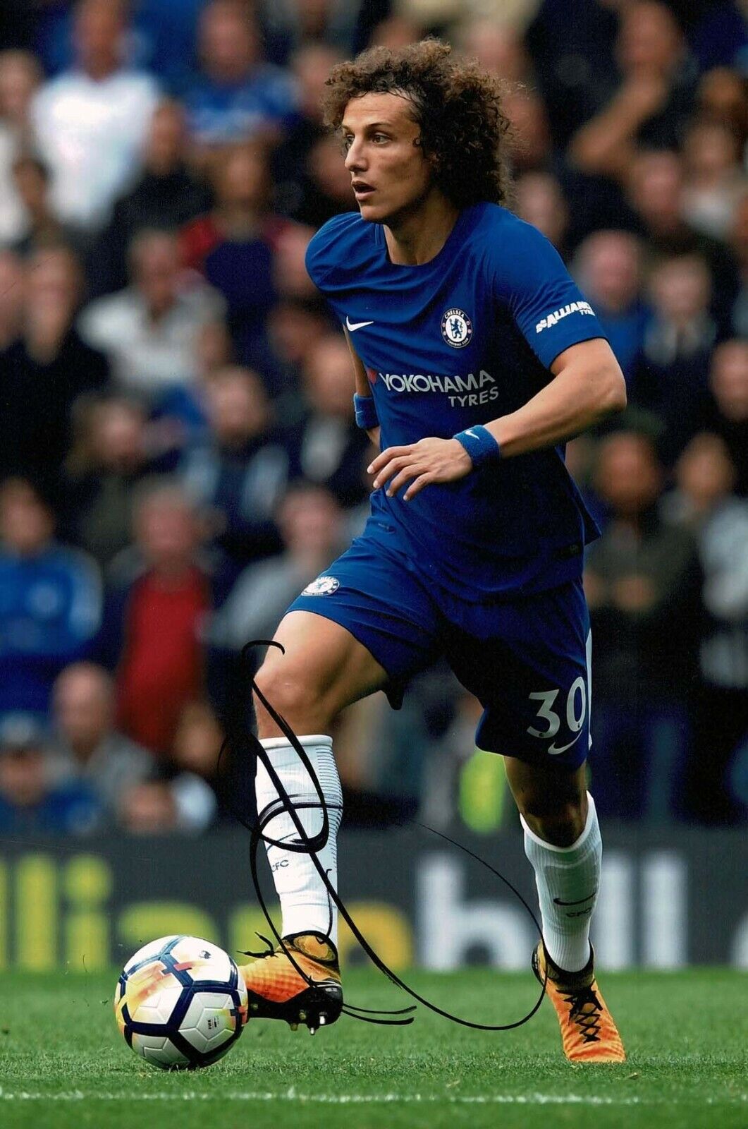 David LUIZ Autograph Signed 12x8 Photo Poster painting AFTAL COA Chelsea Premier League