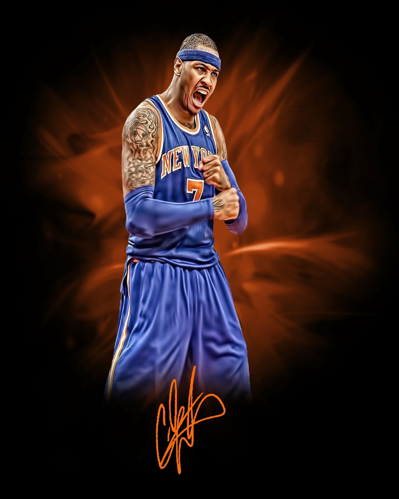 Carmelo Anthony Facsimile Signed 8x10 Photo Poster painting New York Knicks