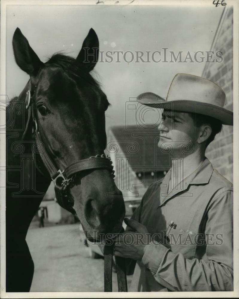 Press Photo Poster painting Horse racing- El Zag with Bob McMakin - nos01005